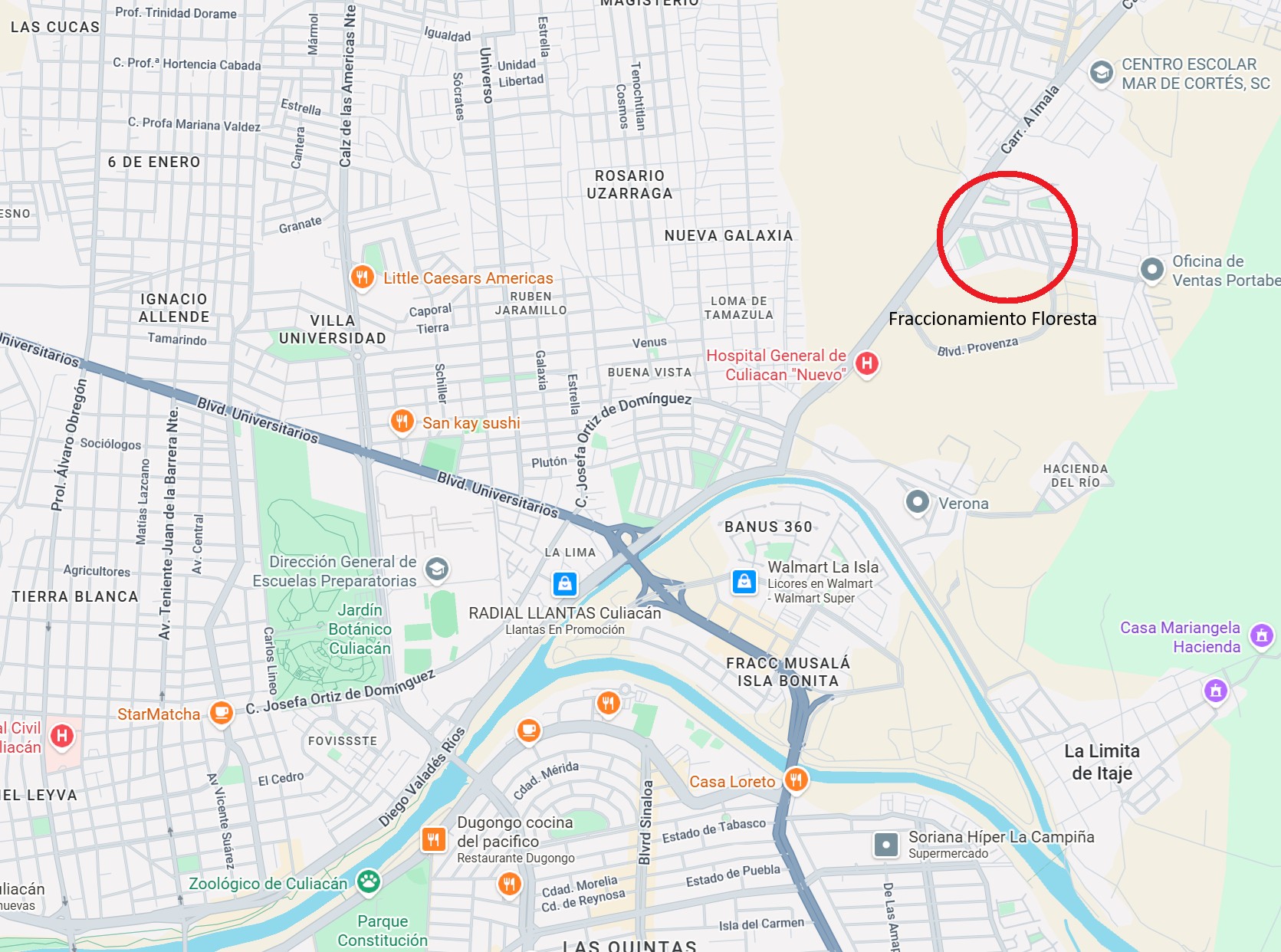 Mapa Fracc. Floresta